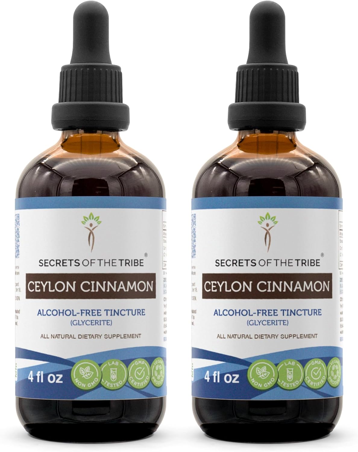 Alcohol-Free Ceylon Cinnamon Tincture Liquid Extract - 2x4 FL OZ - Secrets of the Tribe
