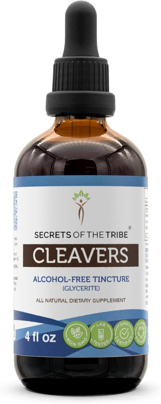 Alcohol-Free Cleavers Tincture Liquid Extract by Secrets of the Tribe - 4 FL OZ