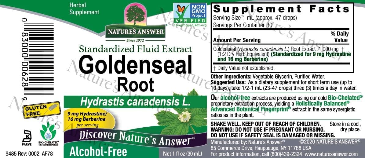 Alcohol-Free Golden Seal Root Extract | Natural Immune Booster with Hydrastine and Berberine | Promotes Lung Health | 1oz Single Count