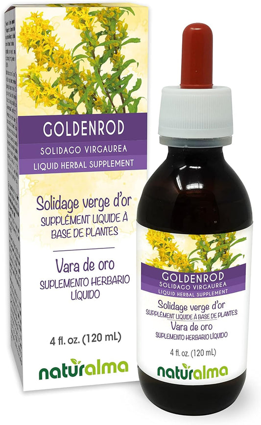 Alcohol-Free Goldenrod Herb Tincture - 4 fl oz Liquid Extract - Vegan Herbal Supplement