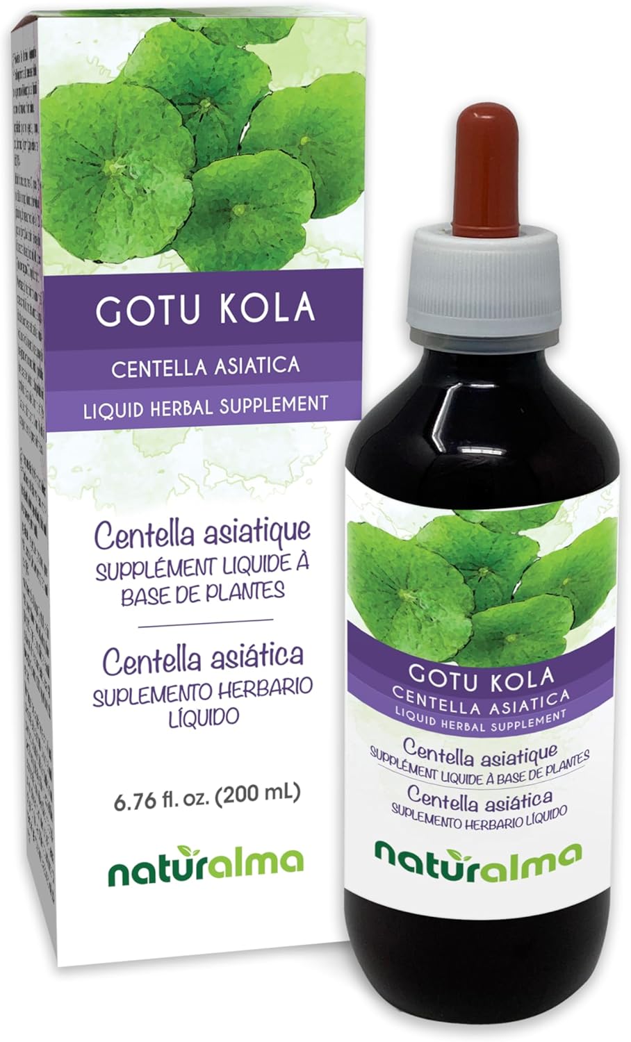 Alcohol-Free Gotu Kola Tincture - 6.76 fl oz Liquid Extract - Herbal Supplement Vegan Friendly