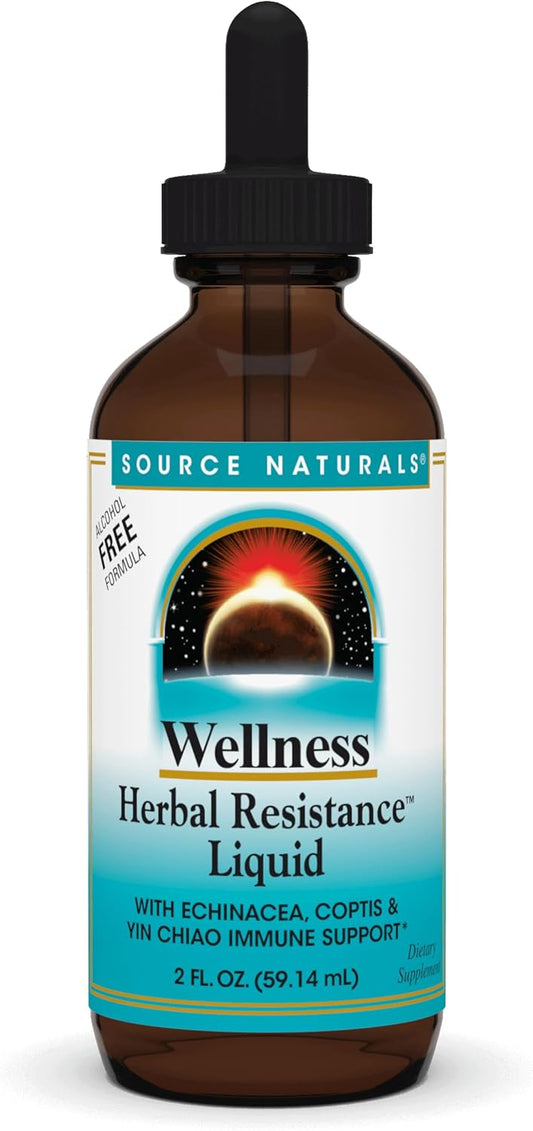Alcohol-Free Herbal Resistance Liquid with Echinacea, Coptis, Yin Chiao - Immune Support - 2 OZ