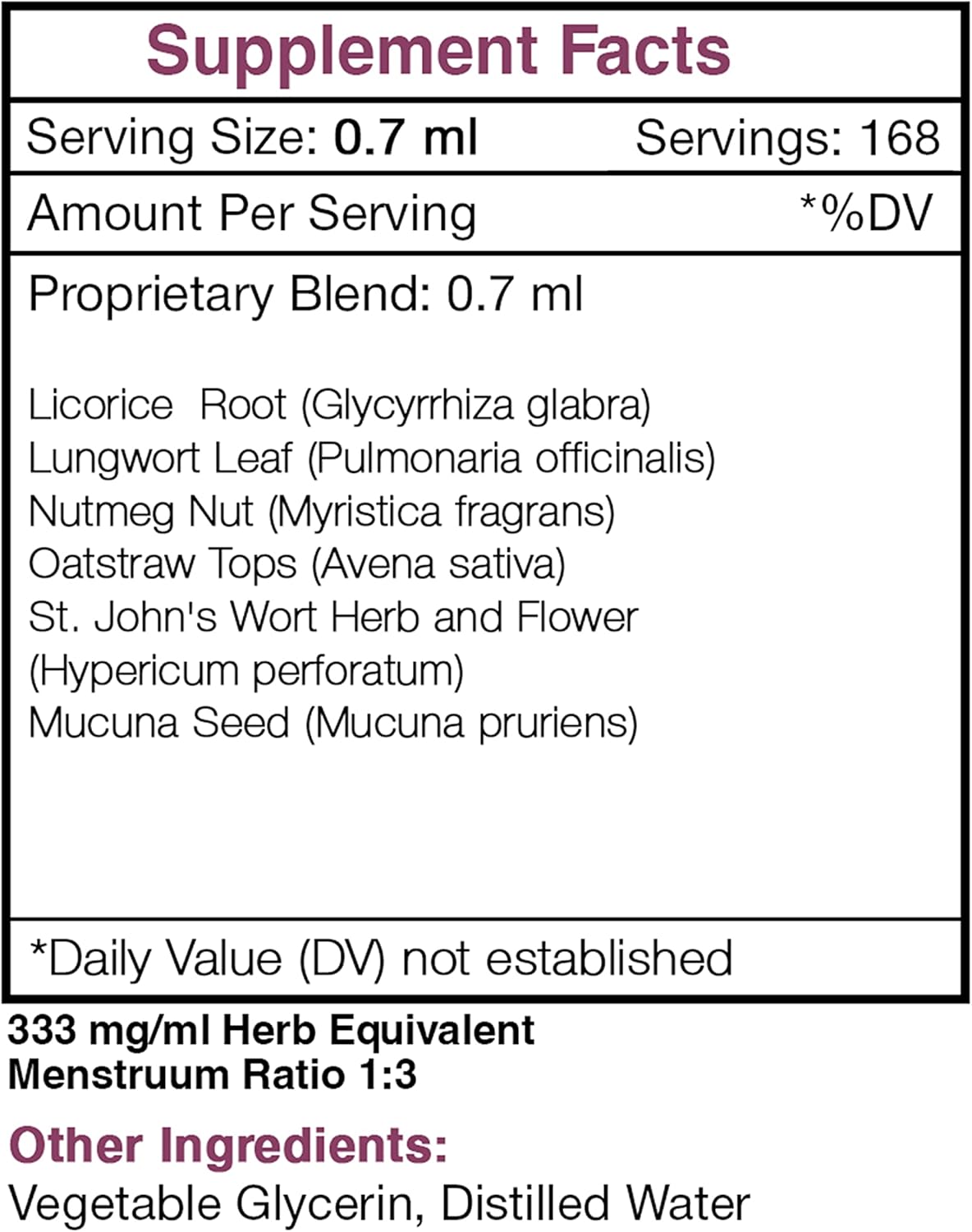 Alcohol-Free Licorice, Lungwort, Nutmeg, St. John's Wort Extract for Nicotine Withdrawal Support - 8 fl oz