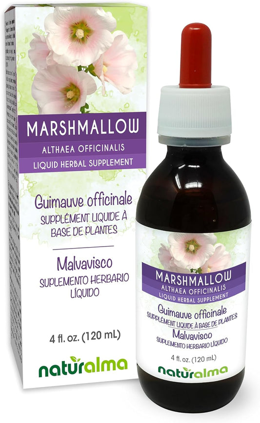 Alcohol-Free Marshmallow Root Tincture - 4 fl oz Liquid Extract Drops - Herbal Supplement - Vegan-Friendly
