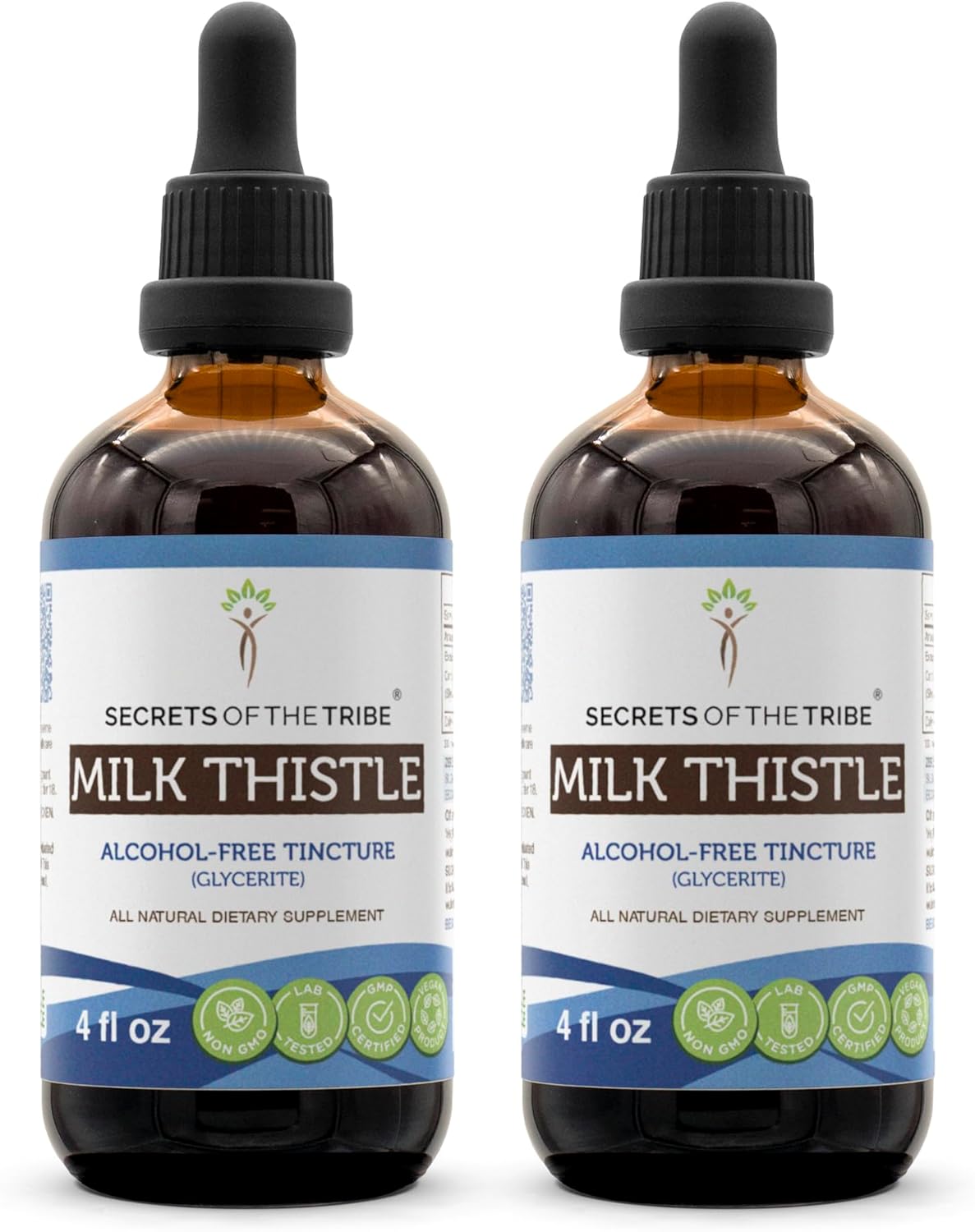 Alcohol-Free Milk Thistle Tincture by Secrets of the Tribe - High-Potency Liver Health Support - 2x4 oz Herbal Extract Drops