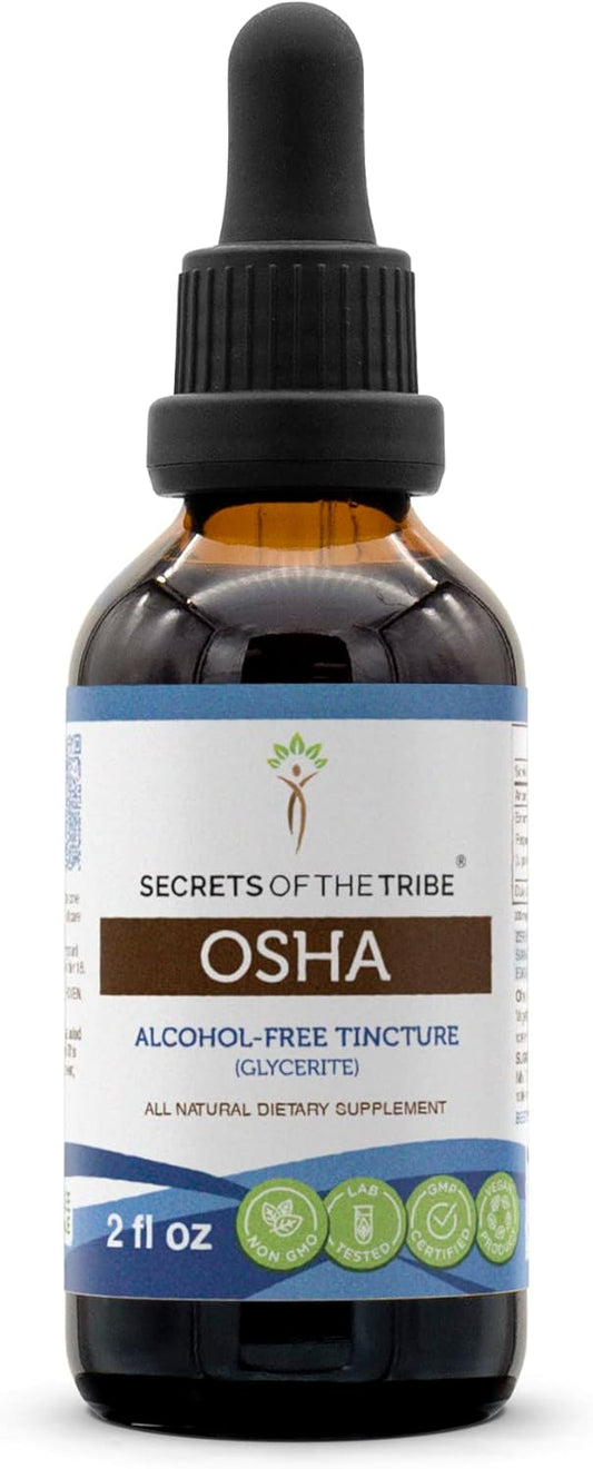 Alcohol-Free OSHA Tincture Extract for Respiratory Health - 2 oz High-Potency Herbal Drops from Responsibly Farmed OSHA Ligusticum porteri by Secrets of the Tribe