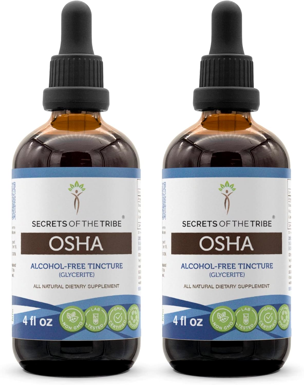 Alcohol-Free OSHA Tincture Liquid Extract - Responsibly Farmed Dried Root (2x4 FL OZ) by Secrets of the Tribe