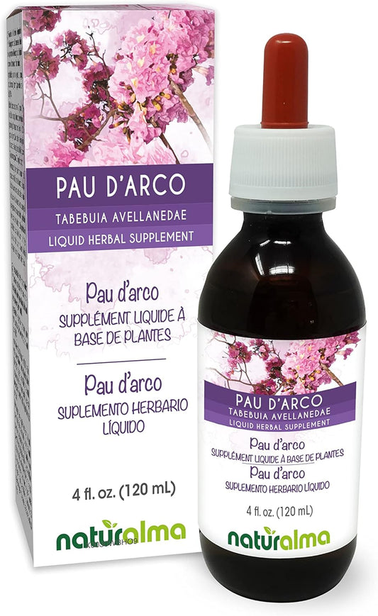 Alcohol-Free Pau d'Arco Bark Tincture - 4 fl oz Liquid Extract - Vegan Herbal Supplement