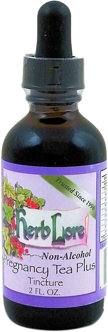 Alcohol-Free Pregnancy Tea and Tincture Combo for Third Trimester Labor Prep - 2 fl oz - Red Raspberry Leaf & Partridge Berry Blend