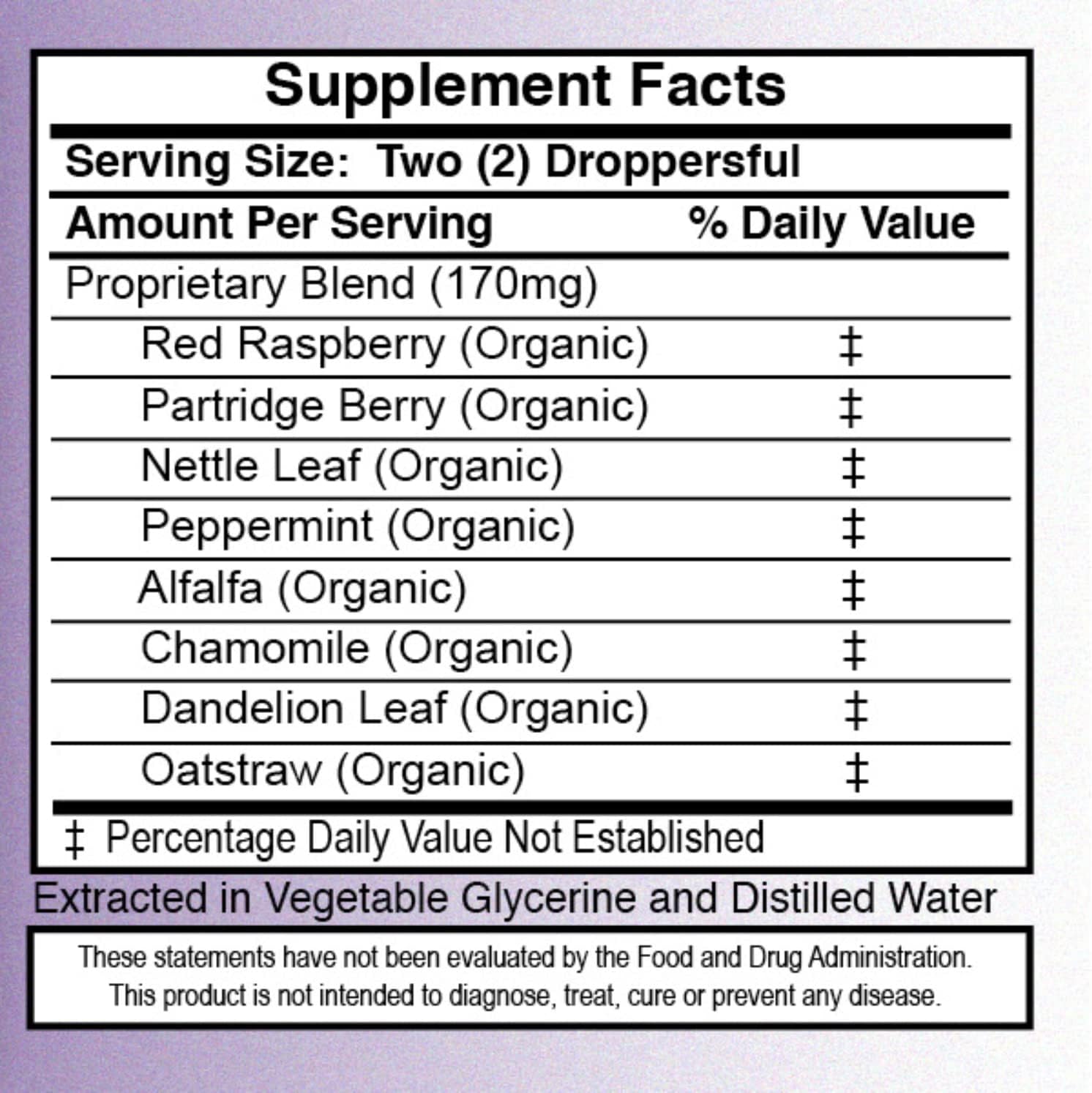 Alcohol-Free Pregnancy Tea and Tincture Combo for Third Trimester Labor Prep - 2 fl oz - Red Raspberry Leaf & Partridge Berry Blend