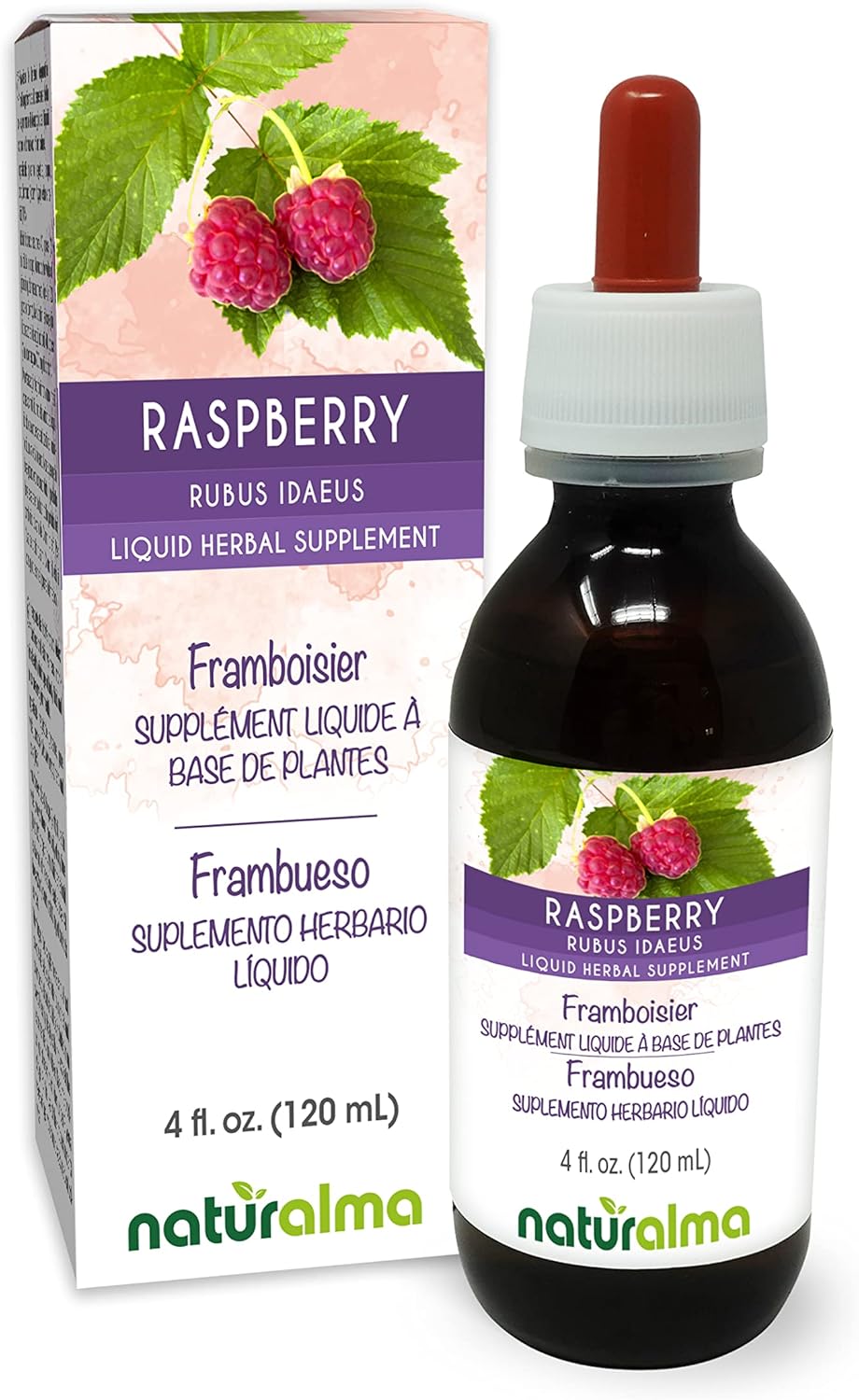 Alcohol-Free Raspberry Leaf Tincture - 4 fl oz Liquid Extract Drops - Herbal Supplement Vegan Friendly