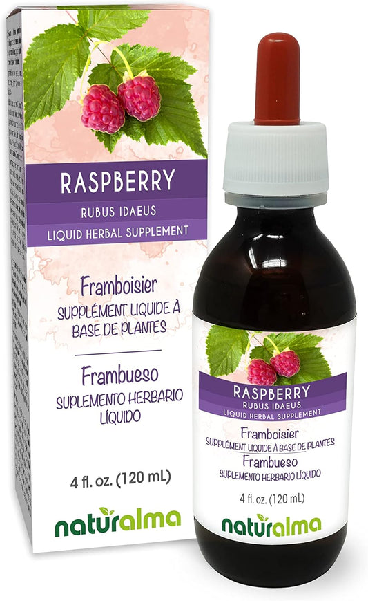 Alcohol-Free Raspberry Leaf Tincture - 4 fl oz Liquid Extract Drops - Herbal Supplement Vegan Friendly