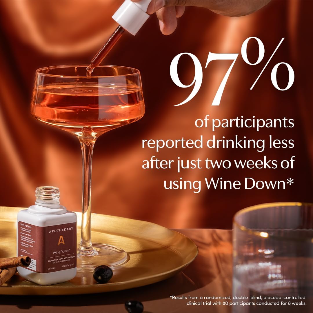 Alcohol-Free Red Wine-Inspired Herbal Supplement Tincture - 100 Servings, Vegan & Gluten-Free