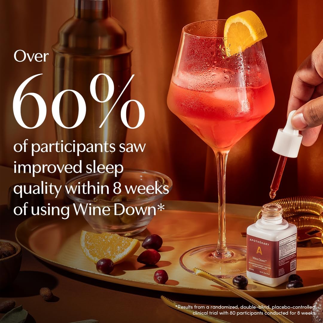 Alcohol-Free Red Wine-Inspired Herbal Supplement Tincture - 100 Servings, Vegan & Gluten-Free