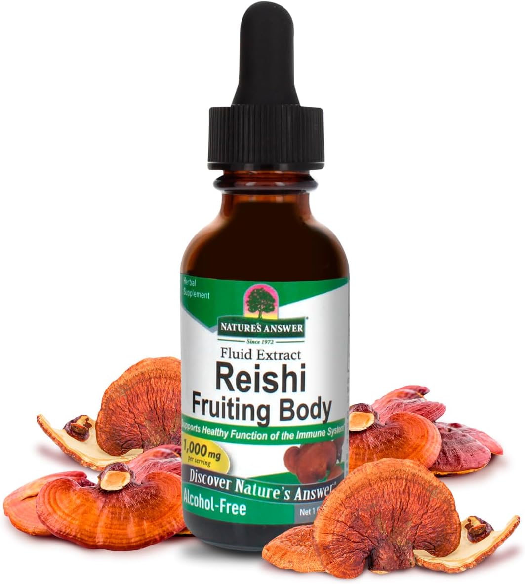 Alcohol-Free Reishi Extract Fruiting Body for Immune System Support - 1oz Liquid Extract