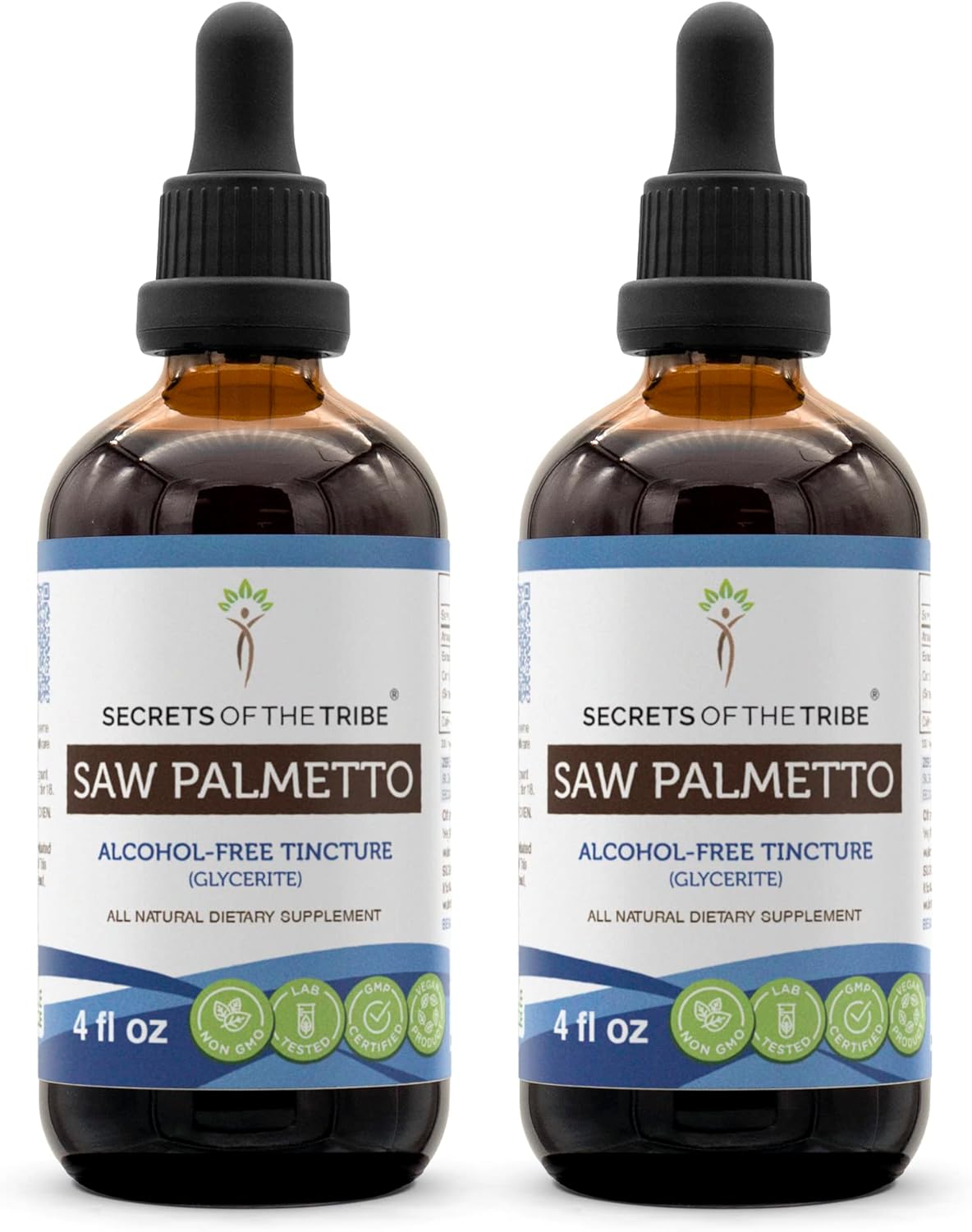 Alcohol-Free Saw Palmetto Liquid Extract Tincture - 2x4 FL OZ - Serenoa Repens Dried Berry
