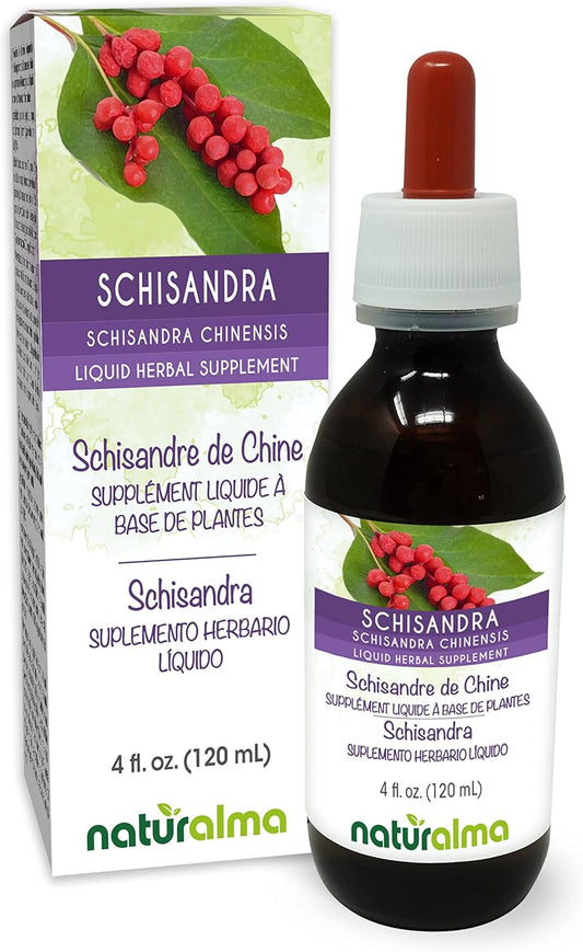 Alcohol-Free Schisandra Chinensis Fruit Tincture - 4 fl oz Liquid Extract Drops - Herbal Supplement - Vegan Friendly