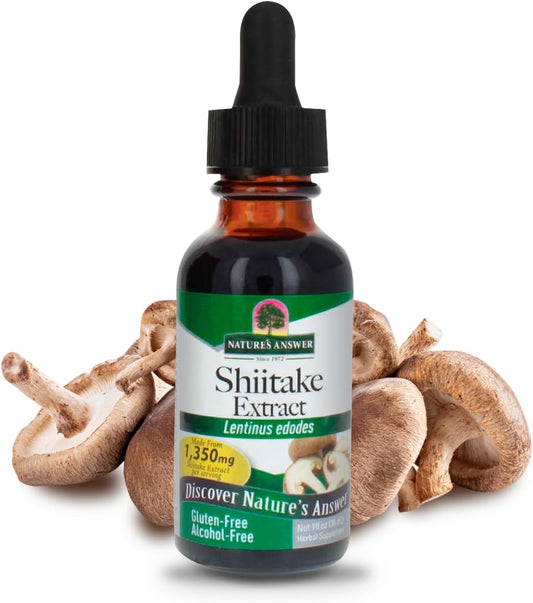 Alcohol-Free Shiitake Mushroom Extract for Health and Wellness - 1 fl oz