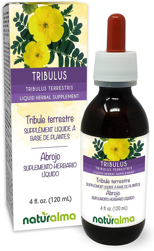 Alcohol-Free Tribulus terrestris Tincture - 4 fl oz Liquid Extract Drops - Naturalma Herbal Supplement