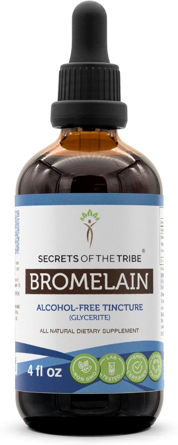 Alcohol-Free Wildcrafted Bromelain Tincture Extract from Secrets of the Tribe - 4 FL OZ