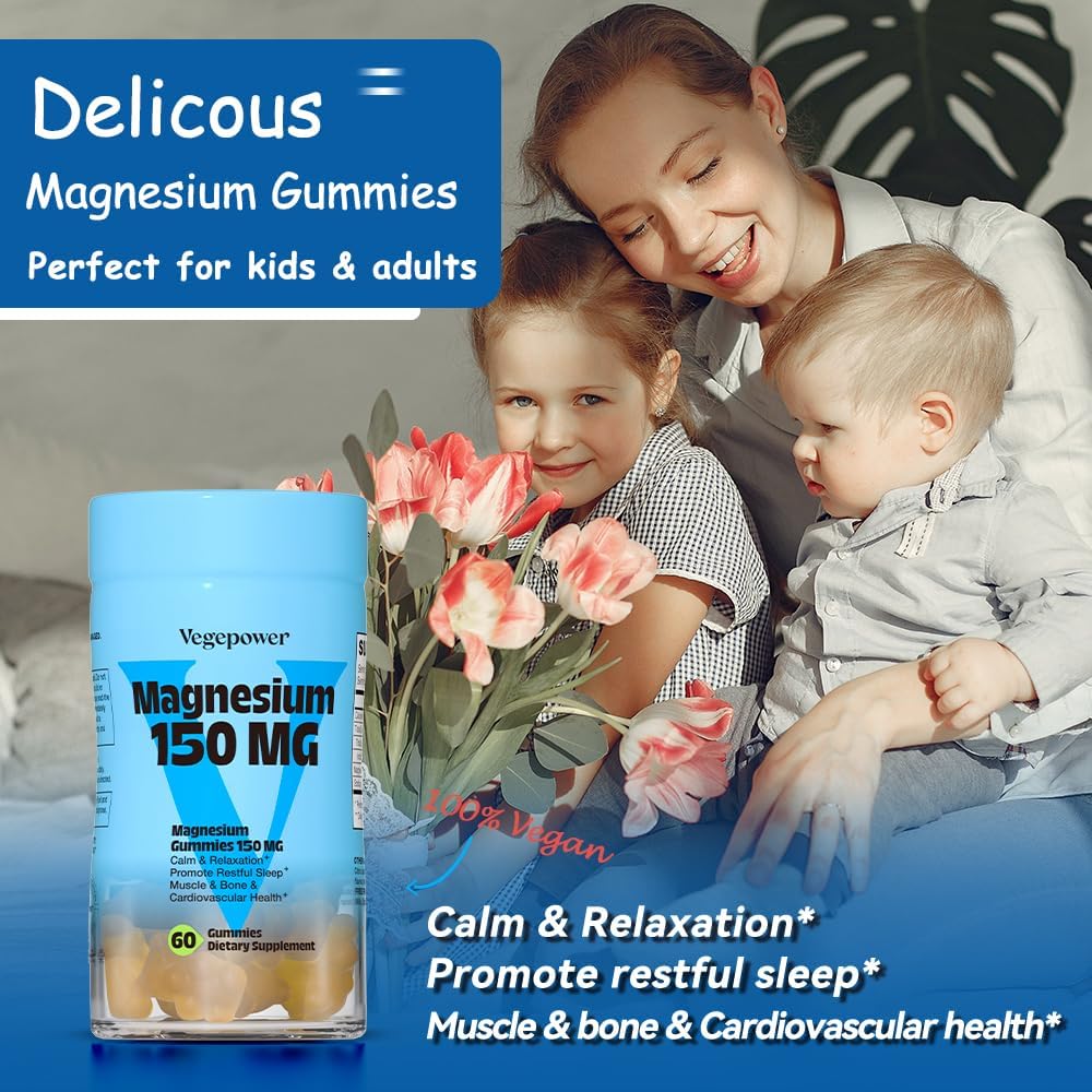 Algae Omega-3 DHA Gummies with Magnesium for Brain, Heart, and Eyes Health - 90 Count
