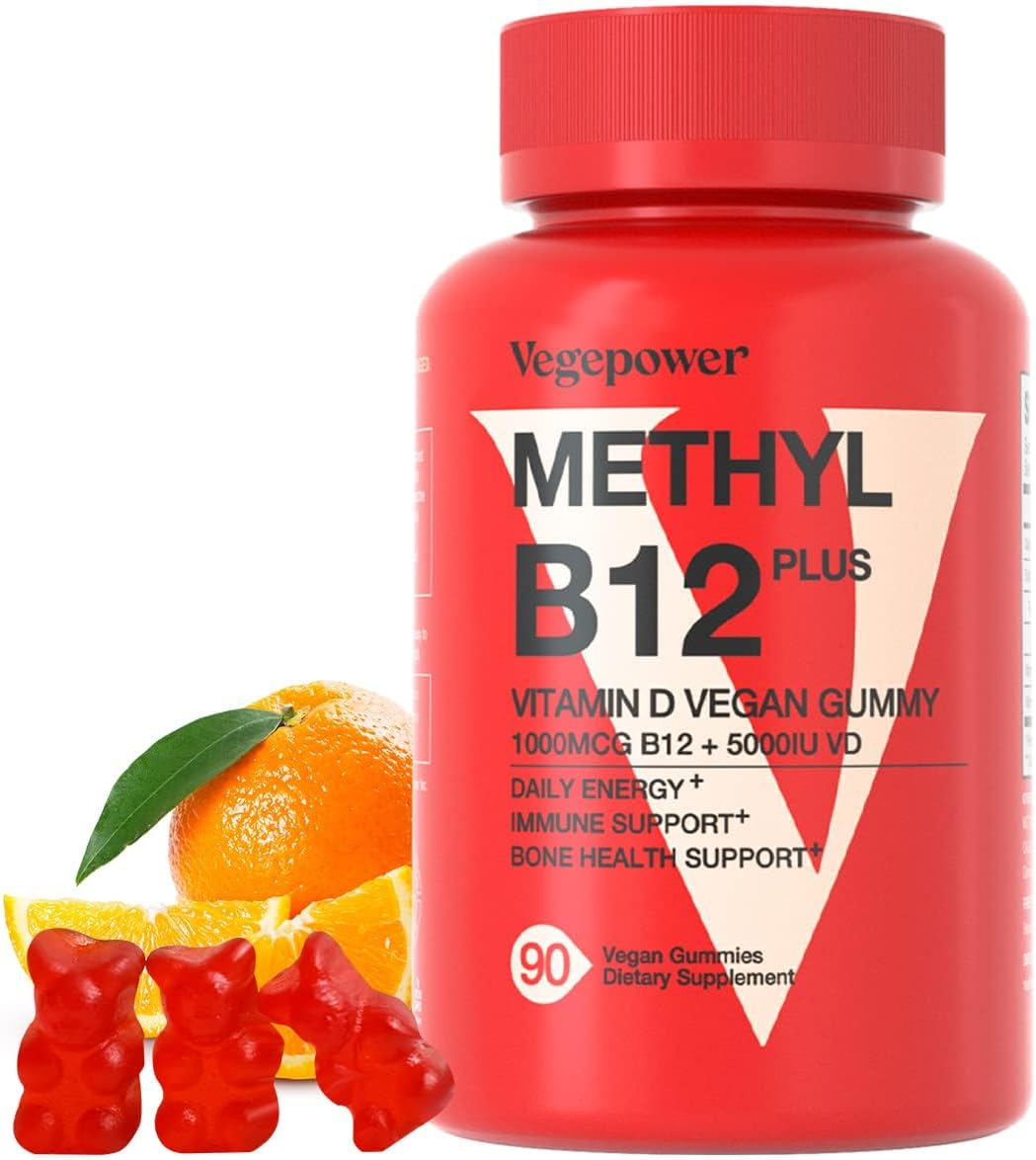 Algae Omega-3 DHA Gummies with Vitamin B12 and D for Heart, Brain, and Immune Support - 90 Count
