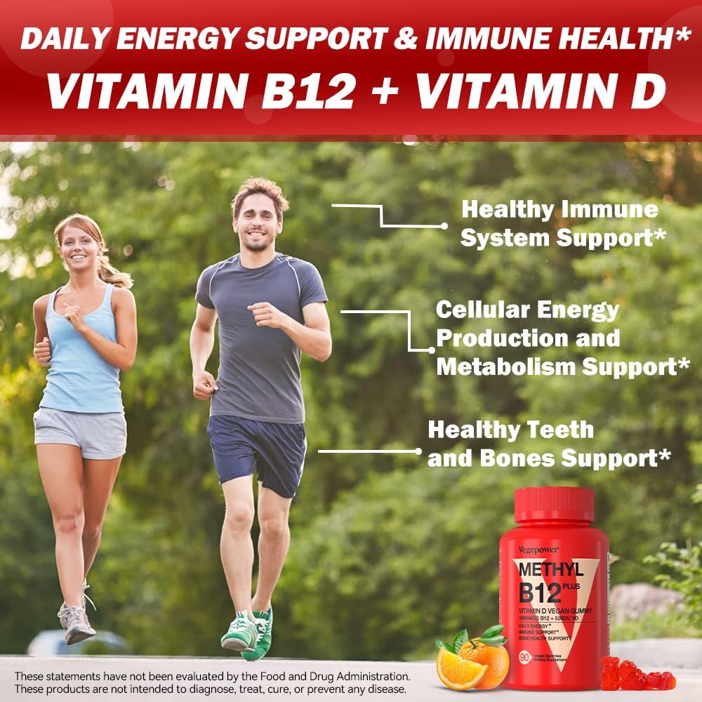 Algae Omega-3 DHA Gummies with Vitamin B12 and D for Heart, Brain, and Immune Support - 90 Count