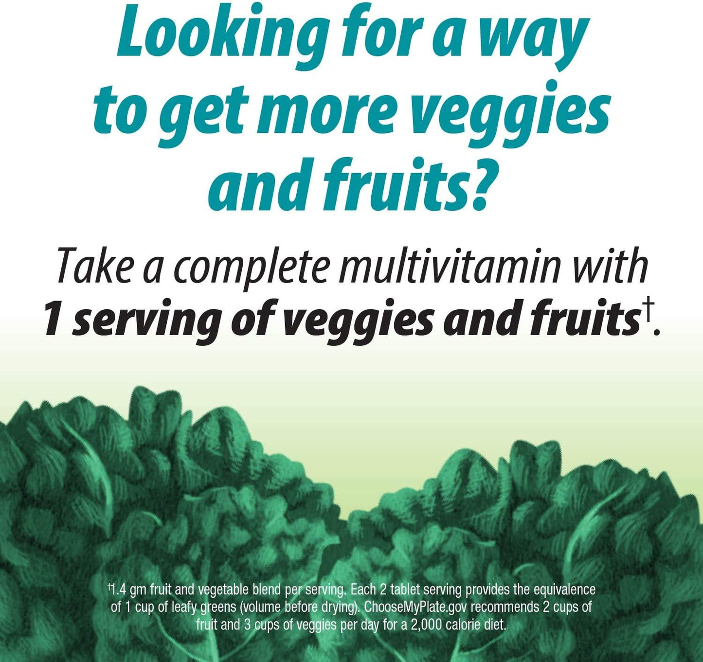 Alive! Garden Goodness Men's Multivitamin - 60 Tablets, High B-Vitamin Potency, Vegetables and Fruits in One Serving