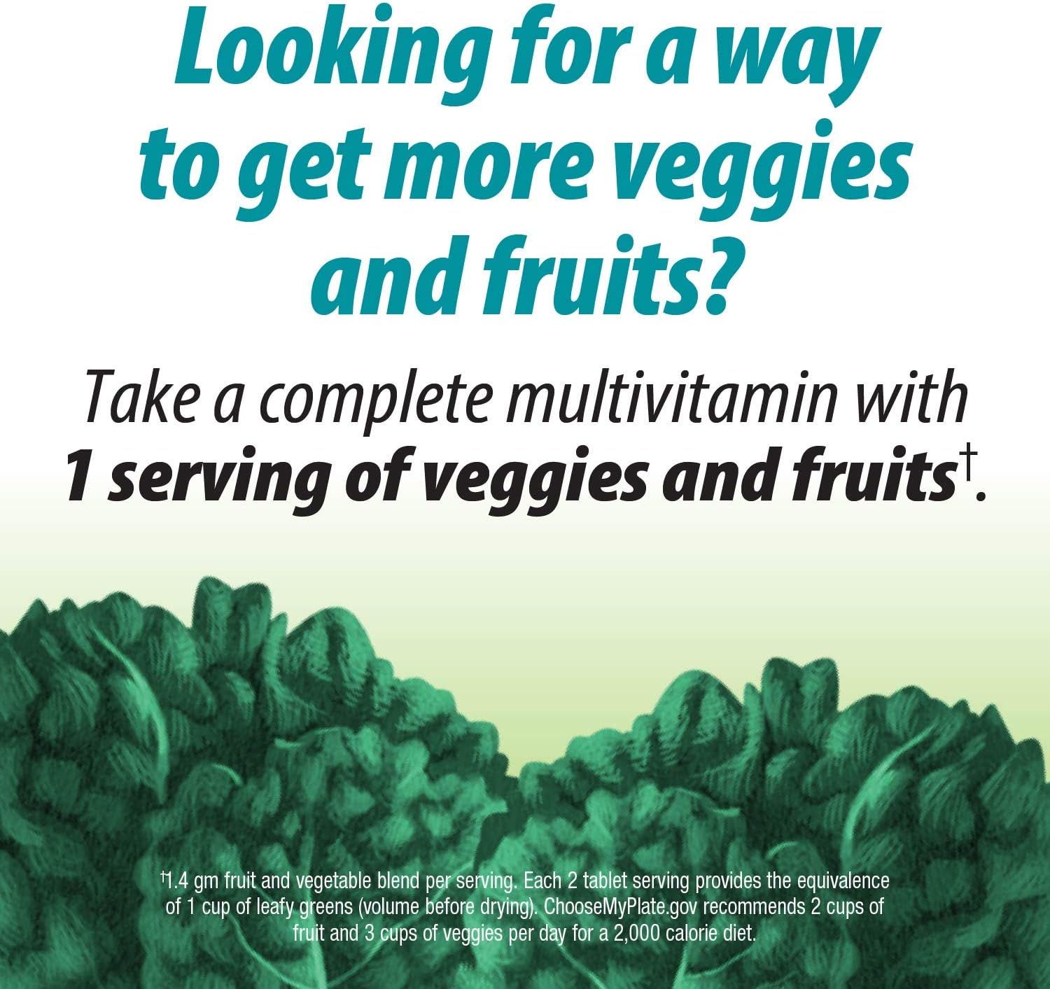 Alive! Garden Goodness Men's Multivitamin - 60 Tablets, High B-Vitamin Potency, Vegetables and Fruits in One Serving