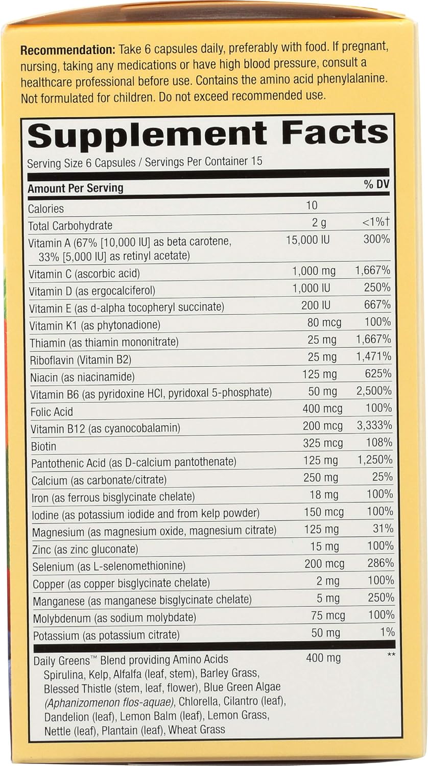 Alive! Max 6 Daily Multi-Vitamin 90 Veg Capsules by Nature's Way - Essential Daily Nutrition