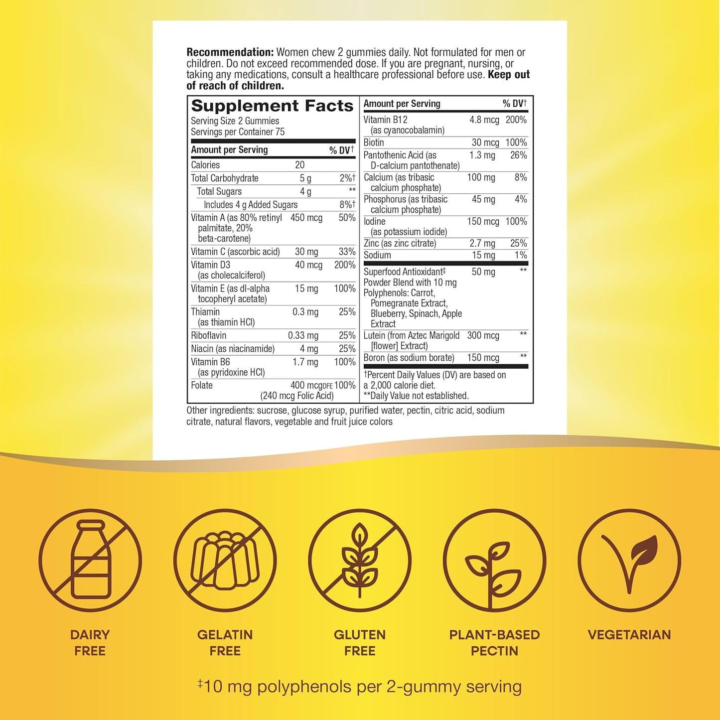 Alive Women’s 50+ Gummy Multivitamins - Supports Heart, Brain, & Bones - B-Vitamins - Mixed Berry Flavored - 150 Gummies