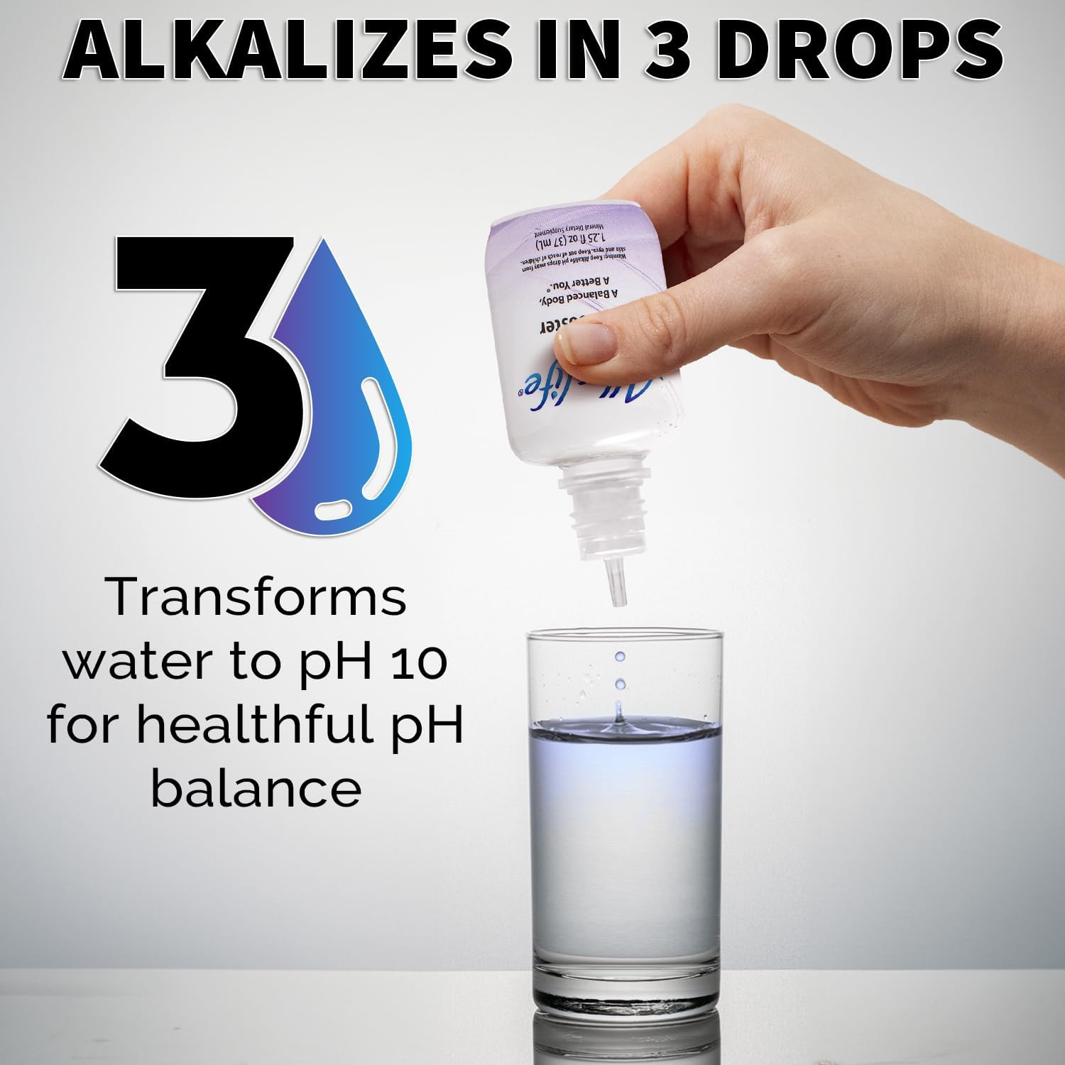 Alkalife Alkaline Water Drops with Patented pH Booster, Minerals & Electrolytes - 3 Pack for pH Balance, Immune Support, and Peak Performance