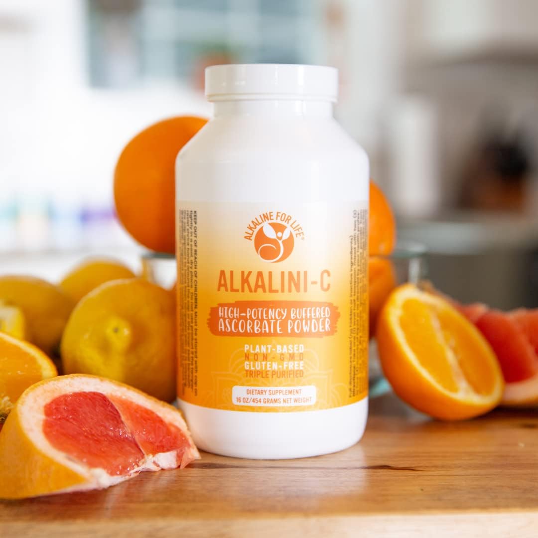 Alkaline for Life Alkalini-C Vitamin C Powder - 8oz Pure L-Ascorbate VIT C, Non-GMO, Buffered for Enhanced Absorption - Immune Support Supplement