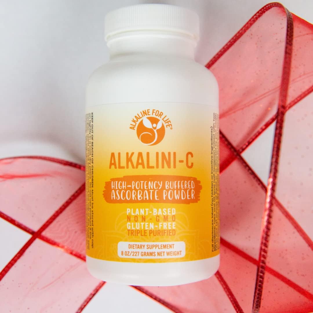 Alkaline for Life Alkalini-C Vitamin C Powder - 8oz Pure L-Ascorbate VIT C, Non-GMO, Buffered for Enhanced Absorption - Immune Support Supplement