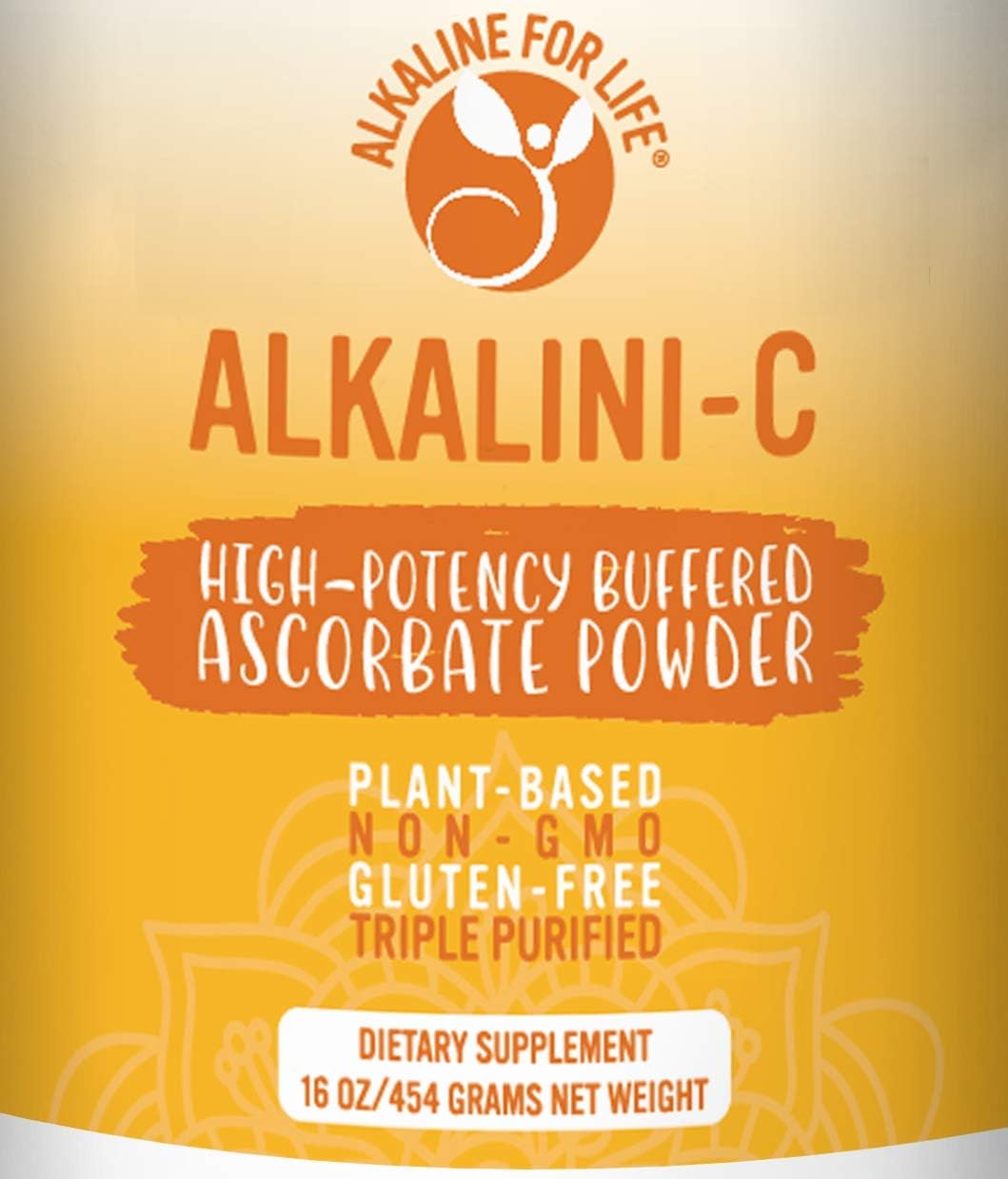 Alkaline for Life Alkalini-C Vitamin C Powder 1500mg - Buffered L-Ascorbate Supplement for Immune Support, Non-GMO 16oz