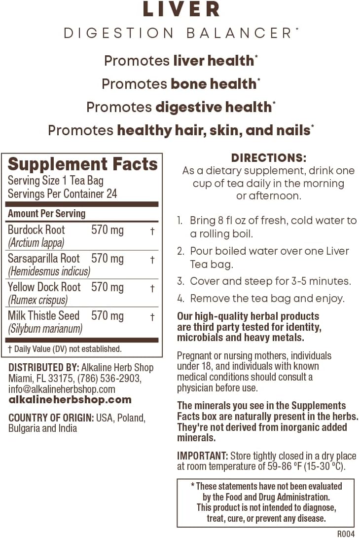 Alkaline Herb Shop Tranquility Bundle: Liver, Lung, and Elderberry Tea Supplements for Holistic Wellness