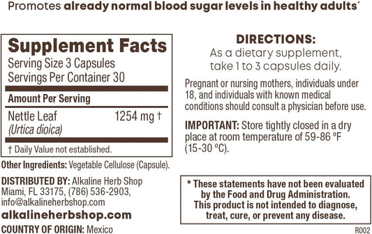 Alkaline Herb Store Nettle Leaf Capsules - 90 Supplement Capsules