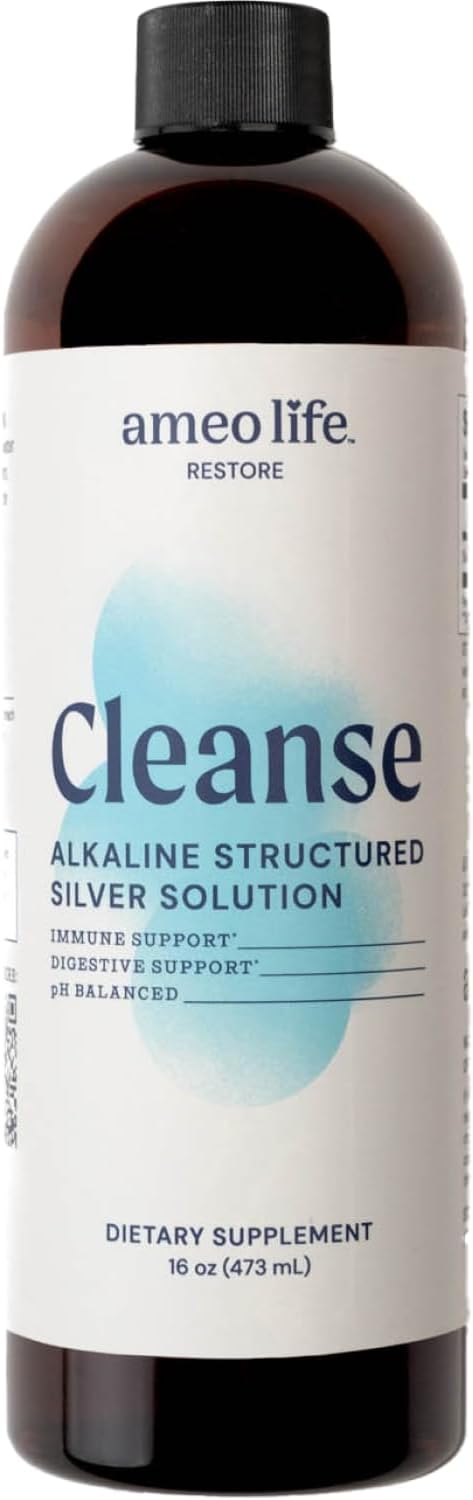Alkaline Structured Colloidal Silver Liquid 30 PPM for Immune Support - pH Balanced 16 oz Solution for Gut Health