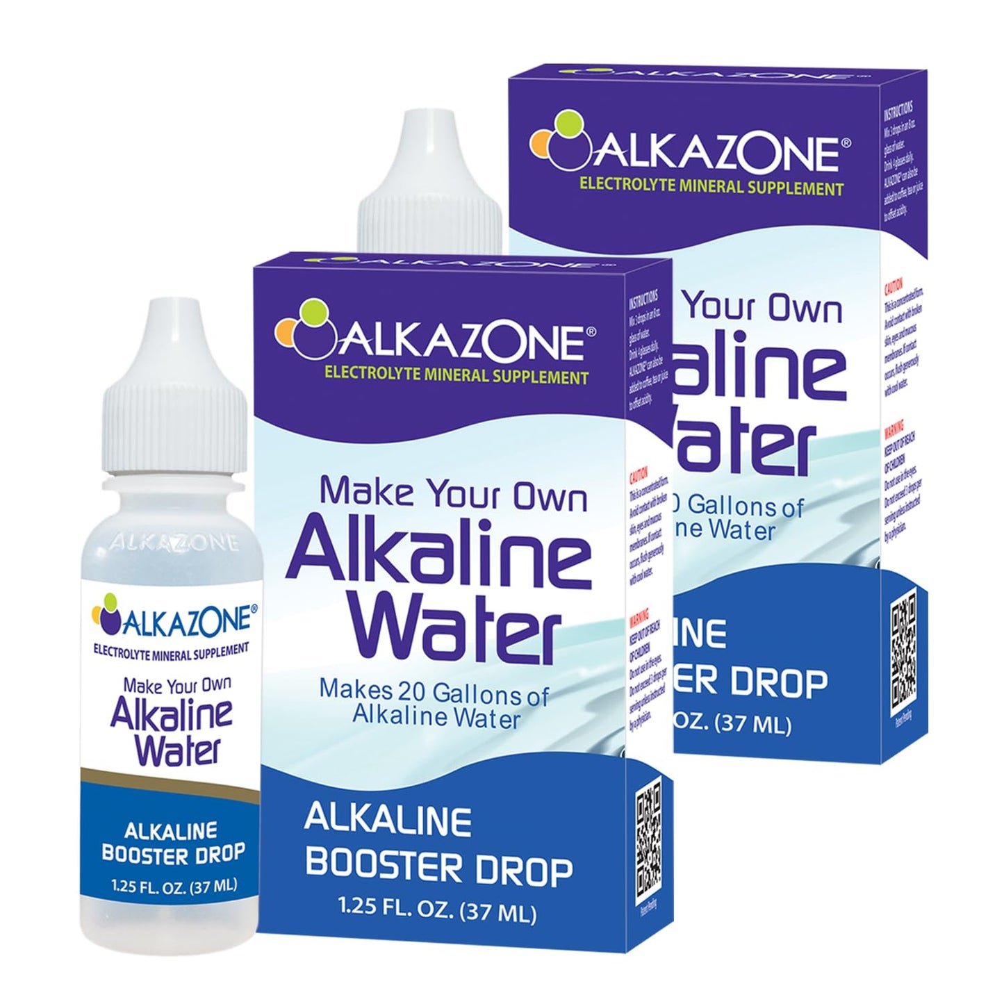 ALKAZONE Alkaline Booster Drops 1.25 oz (2 Packs) - Create Your Own Alkaline Water at Home