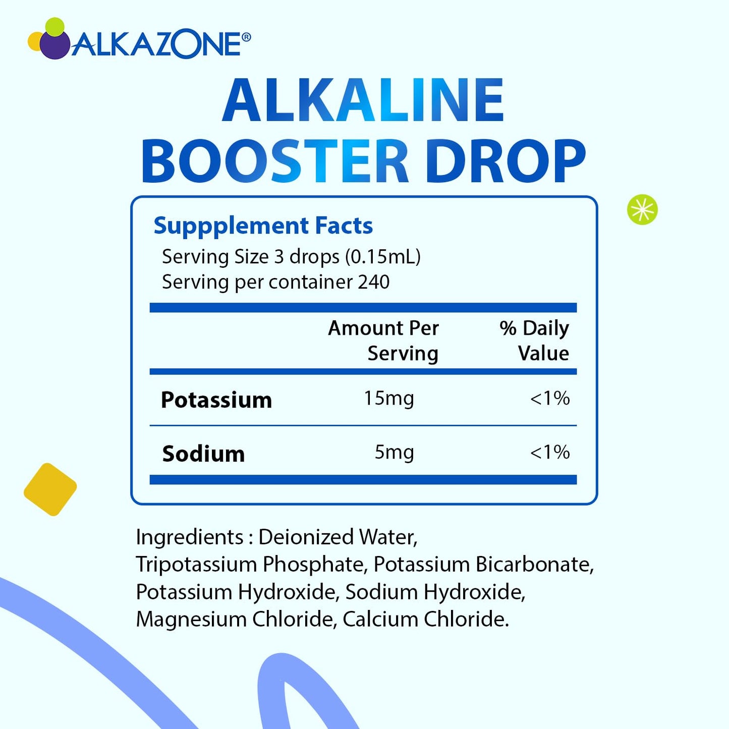 ALKAZONE Alkaline Booster Drops 1.25 oz (2 Packs) - Create Your Own Alkaline Water at Home