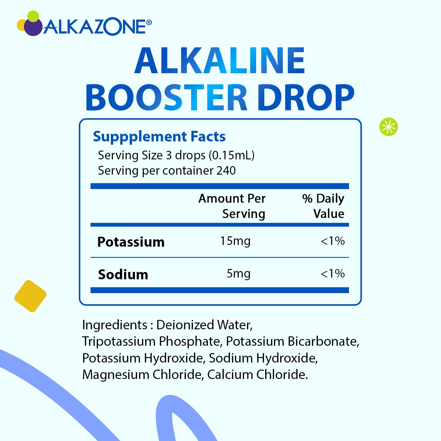 ALKAZONE Alkaline Booster Drops 1.25 oz (2 Packs) - Create Your Own Alkaline Water at Home