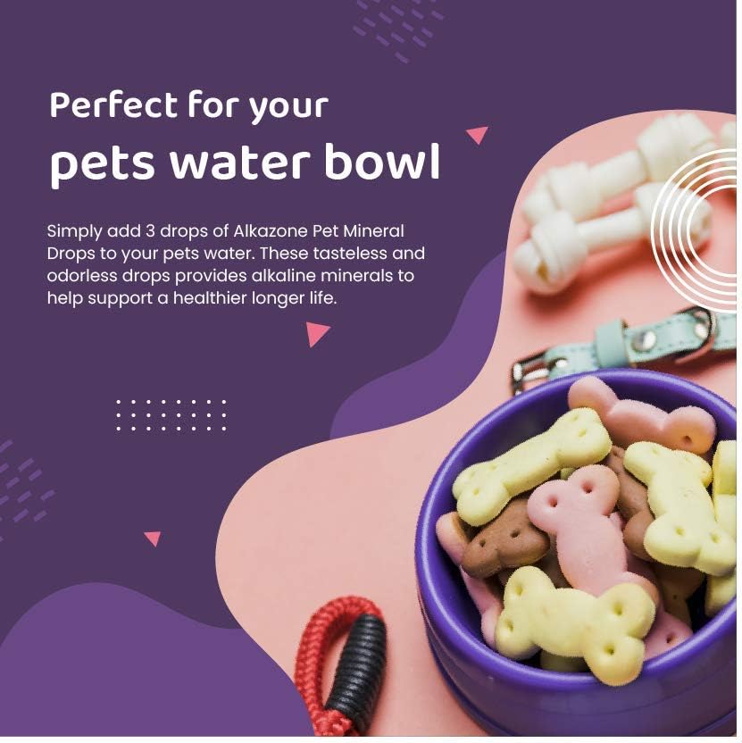 Alkazone Alkaline Multi Mineral Drops for Pets - Enhance Your Cat and Dog's Health with Alkaline Water and Essential Minerals