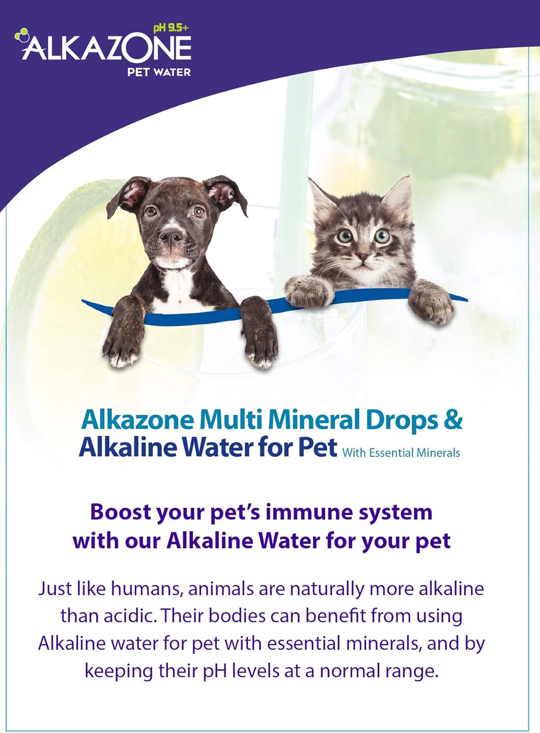 Alkazone Alkaline Multi Mineral Drops for Pets | Mineral Rich Alkaline Drops | Tasteless & Flavorless | 3 Pack | 360 Servings | 10 Gallons Yield