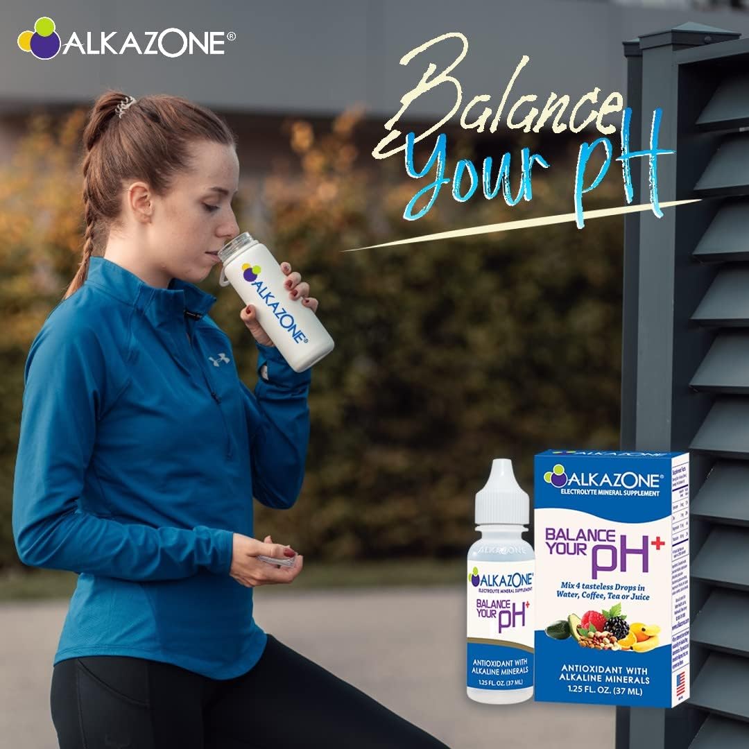 Alkazone Antioxidant Alkaline Mineral Drops, 1.25 Oz Pack - 30 Day Supply, pH Balance, Hydration - Unflavored, Portable