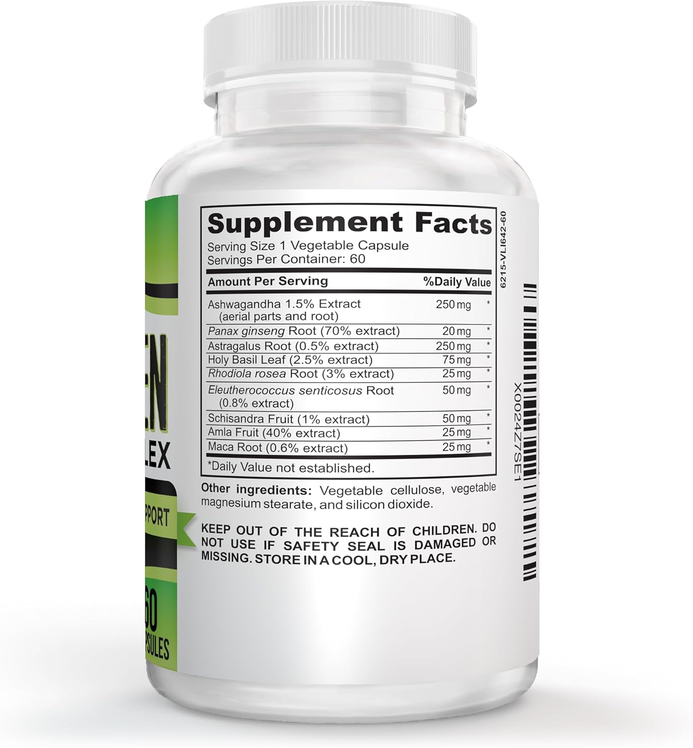 All-in-1 Adaptogen Blend Supplement with 9 Herbal Extracts - Natural Energizing Complex for Recovery - 30 Day Supply of 60 Capsules