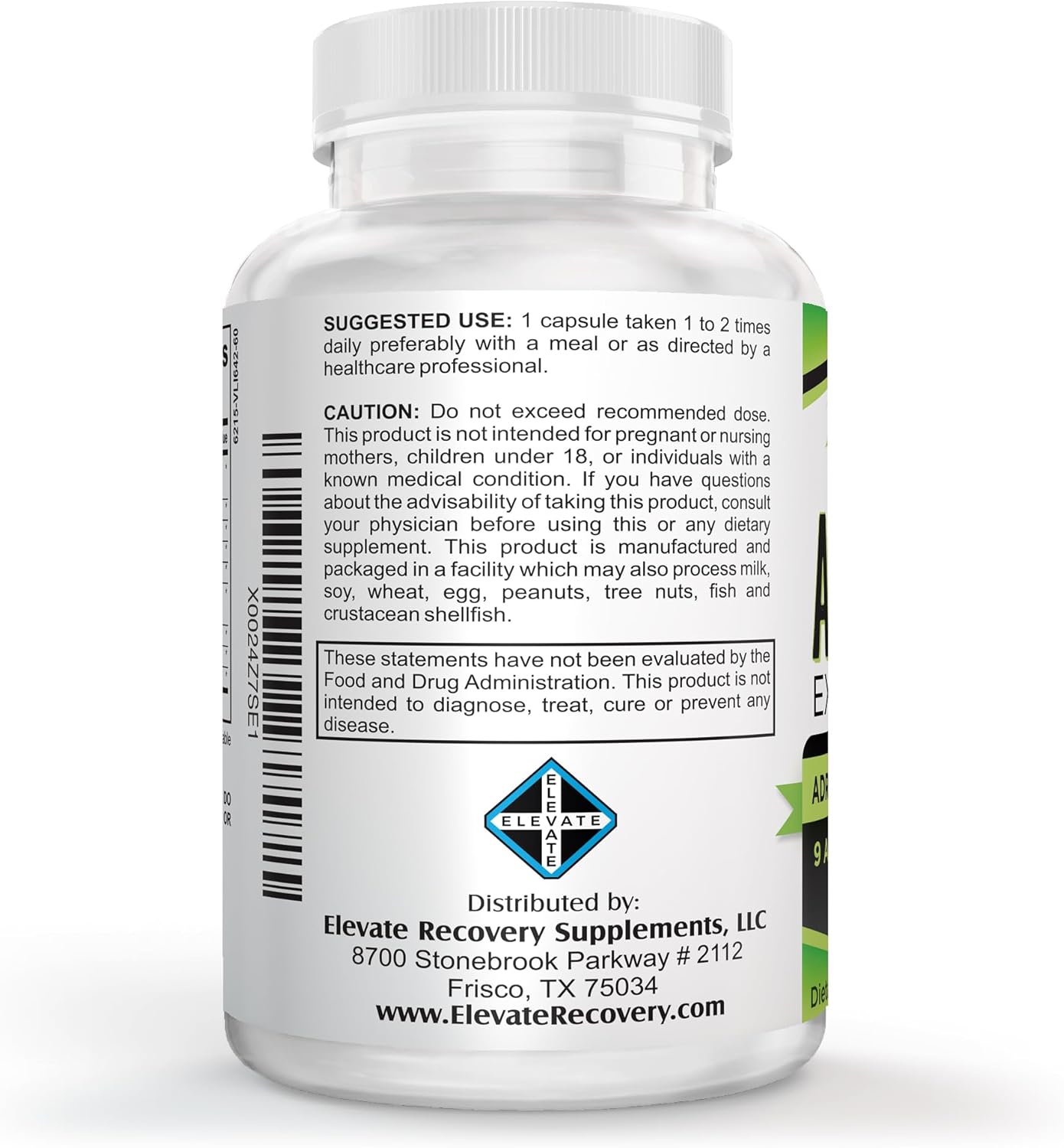 All-in-1 Adaptogen Blend Supplement with 9 Herbal Extracts - Natural Energizing Complex for Recovery - 30 Day Supply of 60 Capsules