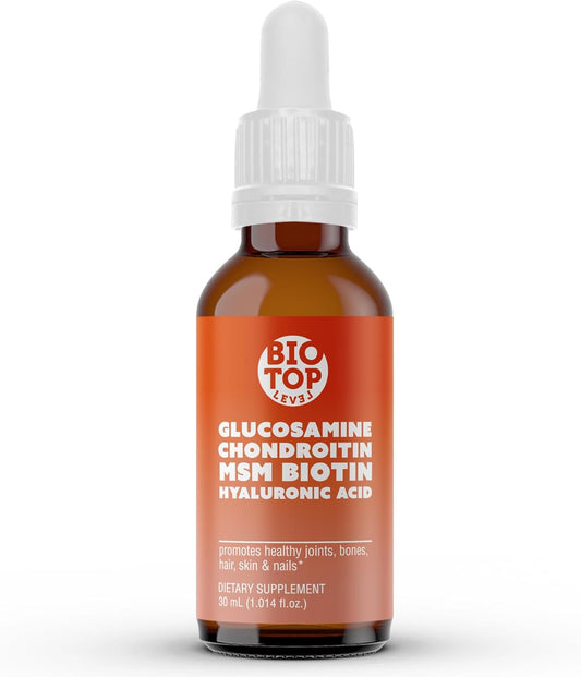 All-in-One Liquid Joint Health Formula with Glucosamine, Chondroitin, MSM, Biotin, Hyaluronic Acid for Joints, Bones, Hair, Skin & Nails