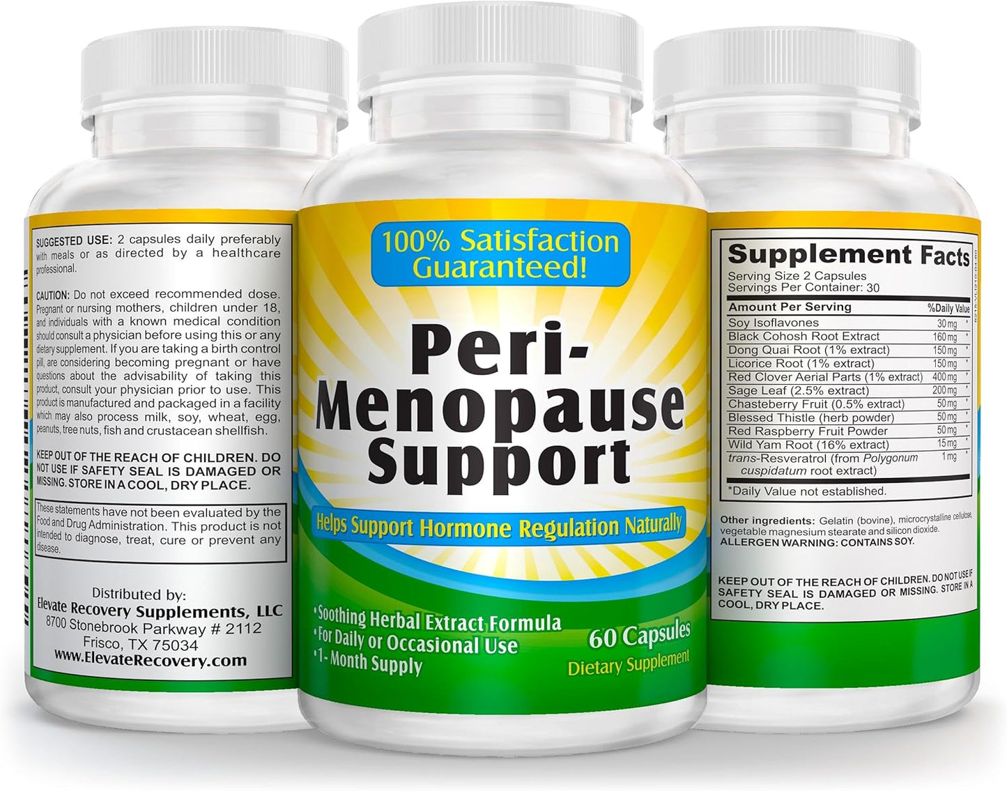 All-in-One Perimenopause Support Supplement with Herbal Extracts - 12 Active Ingredients for Women - 60 Capsules