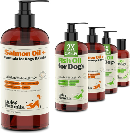 All-Natural Alaskan Wild Caught Salmon Oil for Dogs and Cats - Omega-3 Supplement for Skin, Coat, Joints - Sustainably Sourced - 32 oz