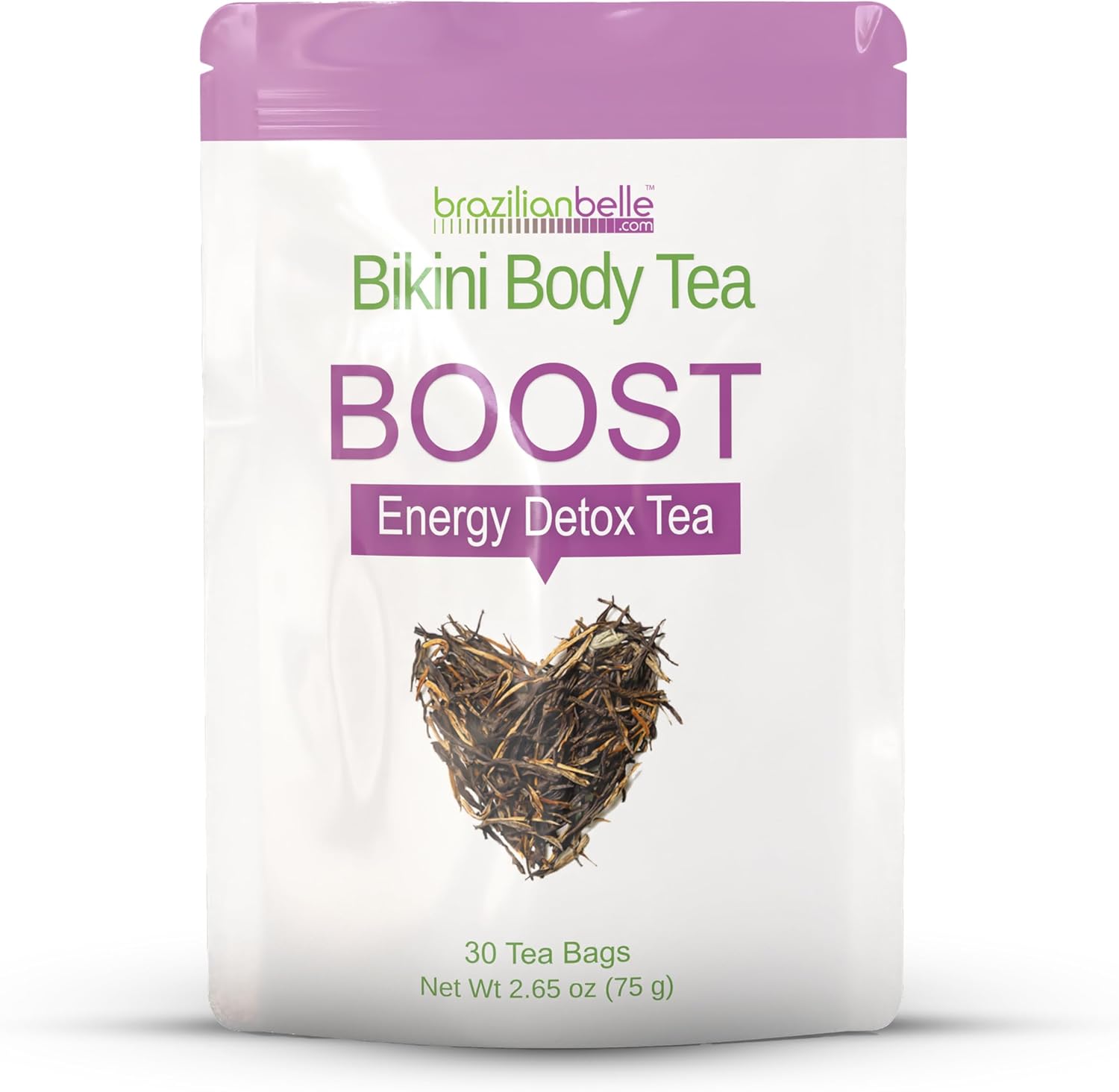 All Natural Brazilian Belle Bikini Body Detox Tea - Gentle Colon Cleanse Tea for Weight Support & Bloating Relief - Herbal Blend (30 ct)